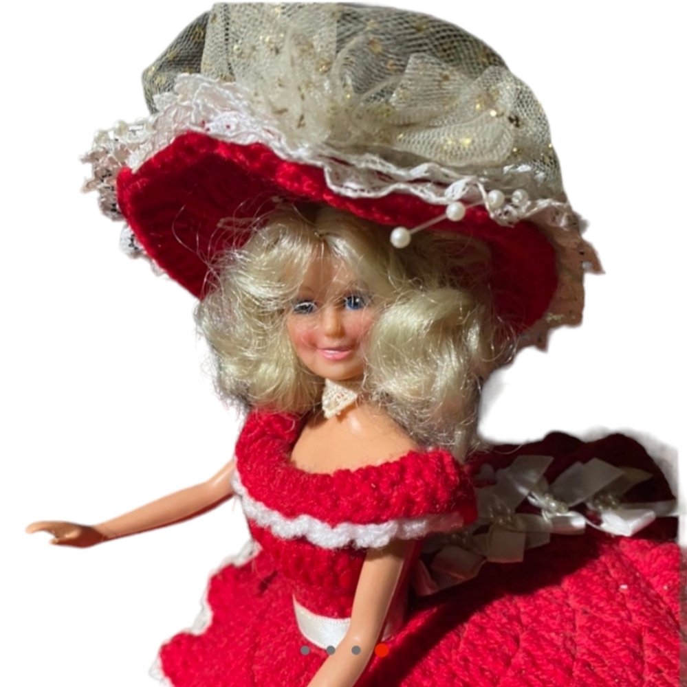 1970's Bathroom Doll Crochet Tissue  Cover